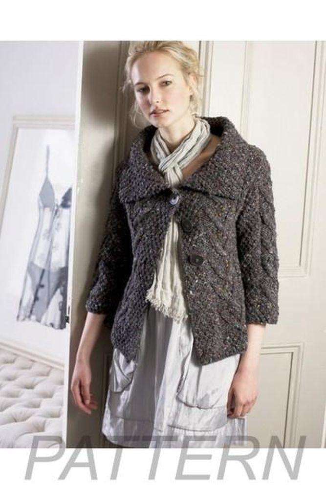Debbie Bliss Drop Collar Cabled Jacket PATTERN ONLY-Patterns-Debbie Bliss-Alpaca Direct