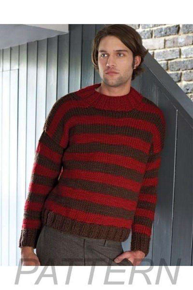 Debbie Bliss Man's Striped Sweater PATTERN ONLY-Patterns-Debbie Bliss-Alpaca Direct