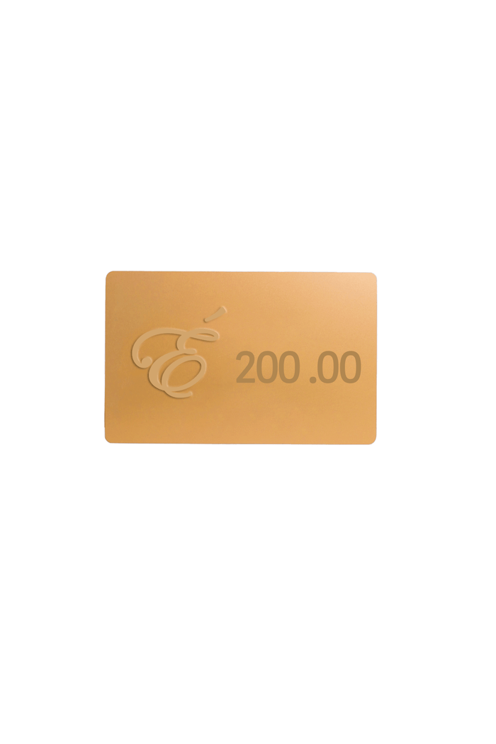 Éclectique Designer Gift Card valued at $200, perfect for gifting stylish apparel and accessories.