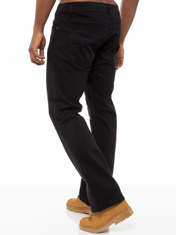 EZ401 Designer Mens Black Bootcut Denim Jeans  | Enzo Designer Menswear ENZO RAWDENIM