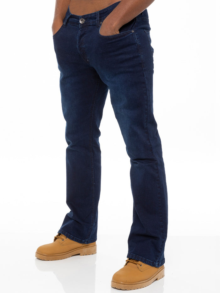 EZ401 Designer Mens Light Blue Bootcut Denim Jeans  | Enzo Designer Menswear ENZO RAWDENIM