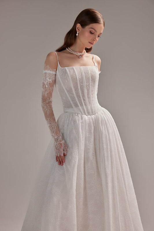 Detachable Chantilly Lace Sleeves