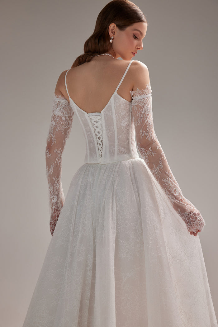 Detachable Chantilly Lace Sleeves