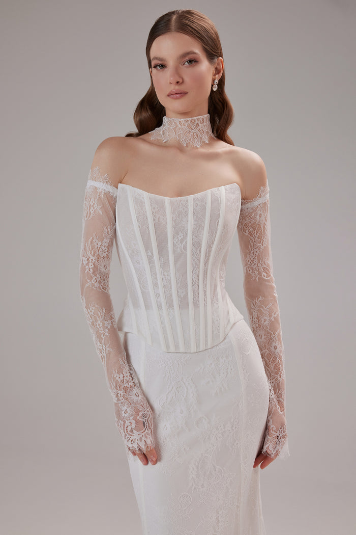 Detachable Chantilly Lace Sleeves