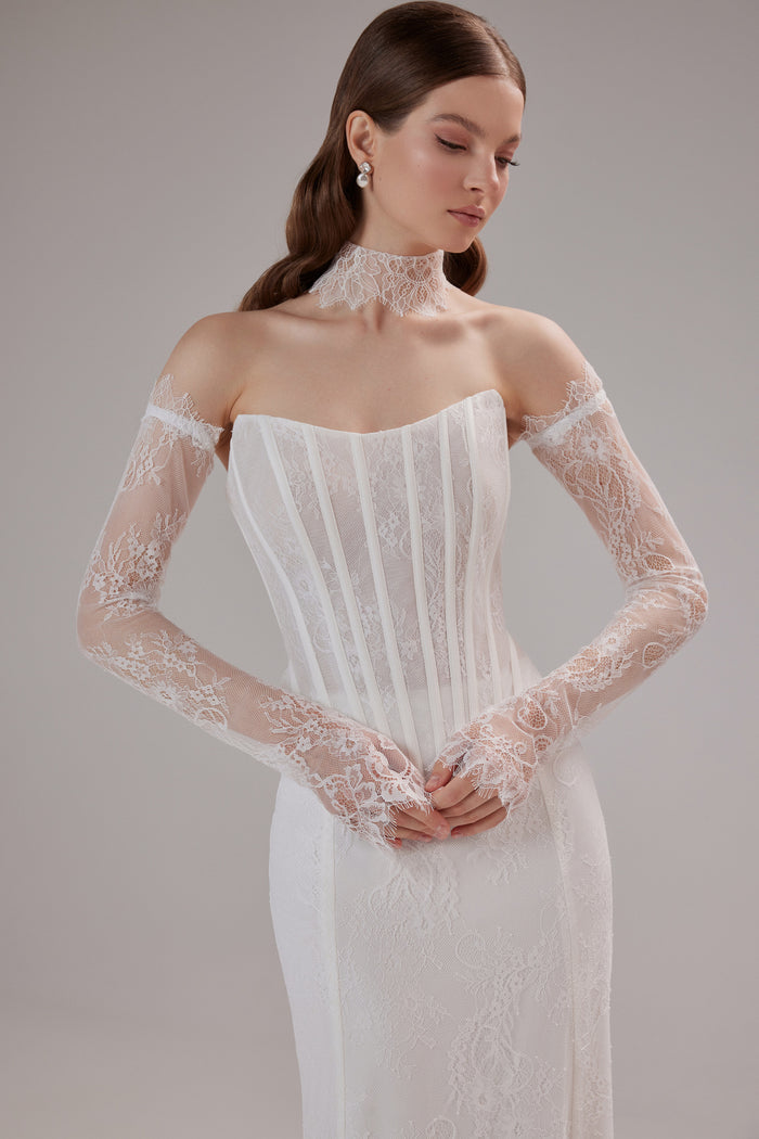 Detachable Chantilly Lace Sleeves