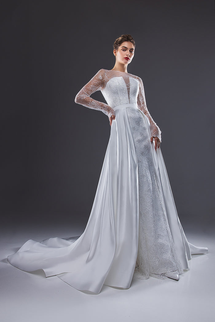 Detachable Satin Skirt Victoria With Long Train