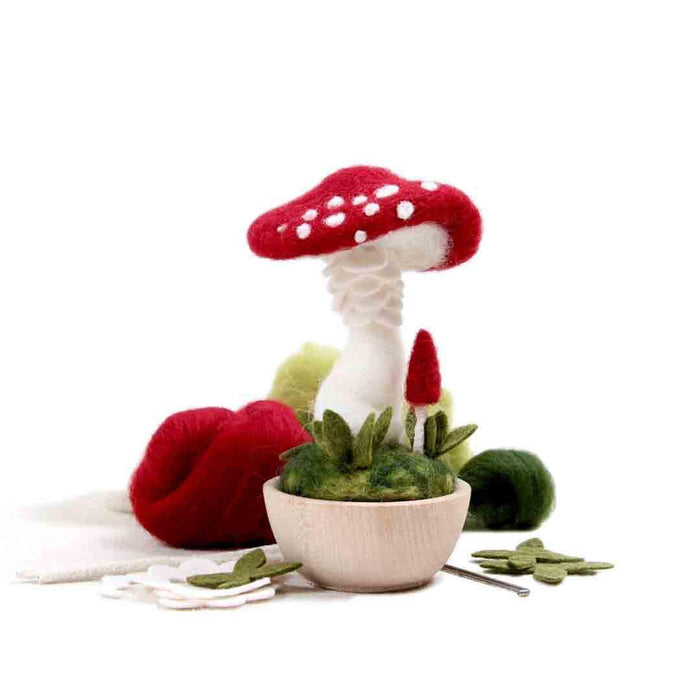DIY Kit - Needle Felting - Red Toadstool Mushrooms by Benzie Design