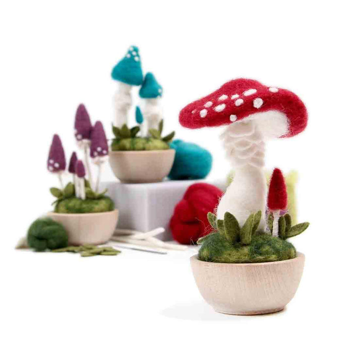 DIY Kit - Needle Felting - Red Toadstool Mushrooms by Benzie Design