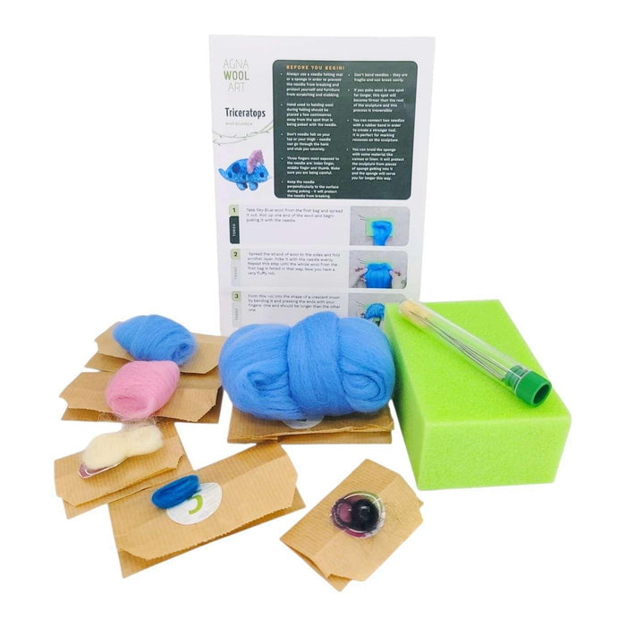 DIY Kit - Needle Felting - Triceratops by Benzie Design
