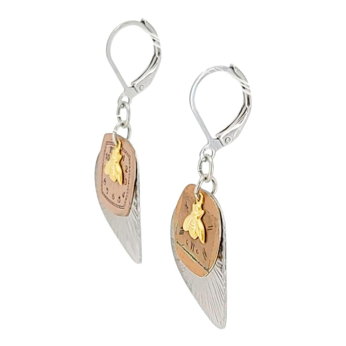 Earrings - Bees Waste No Time Watch Faces (Stainless Steel) by Christine Stoll