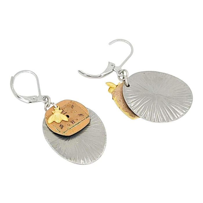Earrings - Bees Waste No Time Watch Faces (Stainless Steel) by Christine Stoll