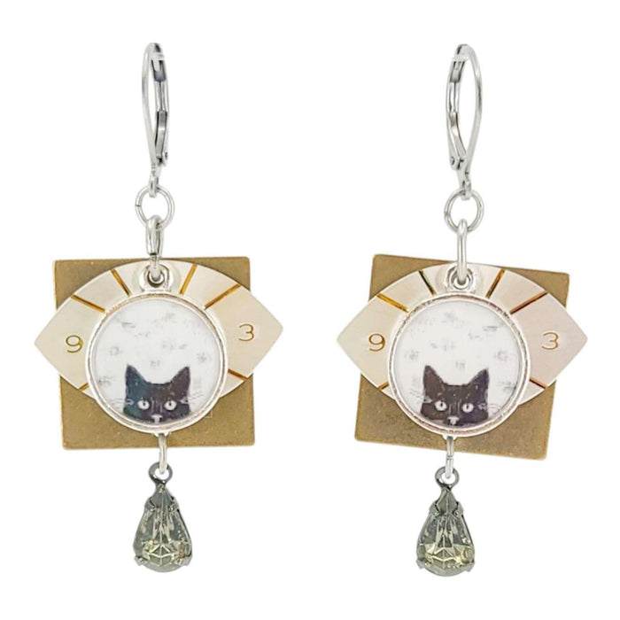 Earrings - Cat Eyes Watch Dials (Stainless Steel) by The Handmade Showroom
