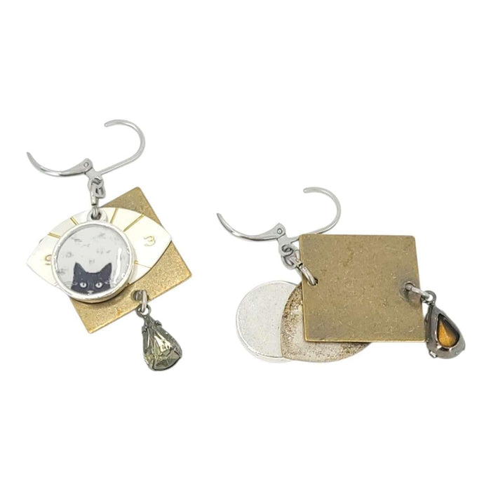 Earrings - Cat Eyes Watch Dials (Stainless Steel) by The Handmade Showroom