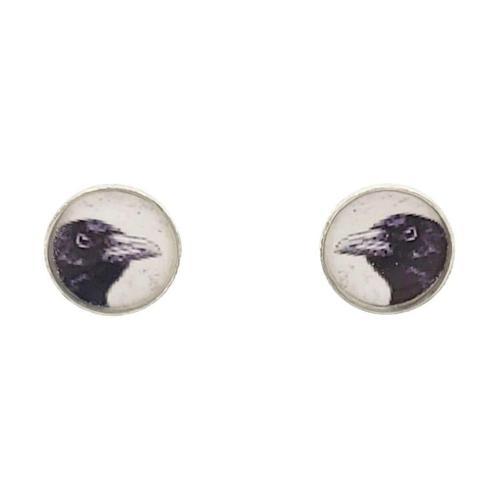 Earrings - Crow Resin Studs (Stainless Steel) by Christine Stoll