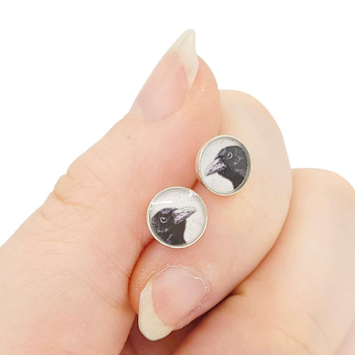 Earrings - Crow Resin Studs (Stainless Steel) by Christine Stoll