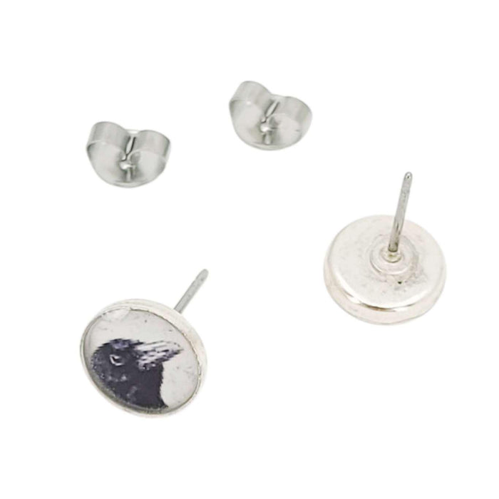 Earrings - Crow Resin Studs (Stainless Steel) by Christine Stoll