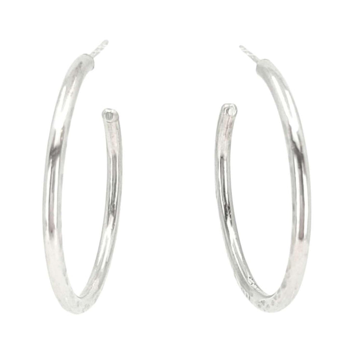 Earrings - Hammered Hoops (Sterling Silver) by imakecutestuff