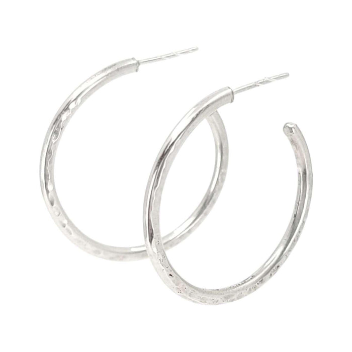 Earrings - Hammered Hoops (Sterling Silver) by imakecutestuff