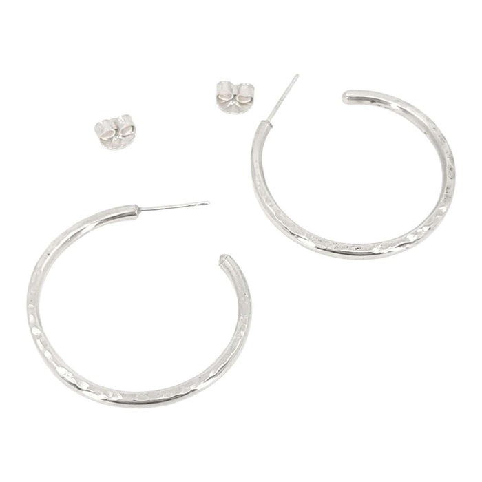 Earrings - Hammered Hoops (Sterling Silver) by imakecutestuff