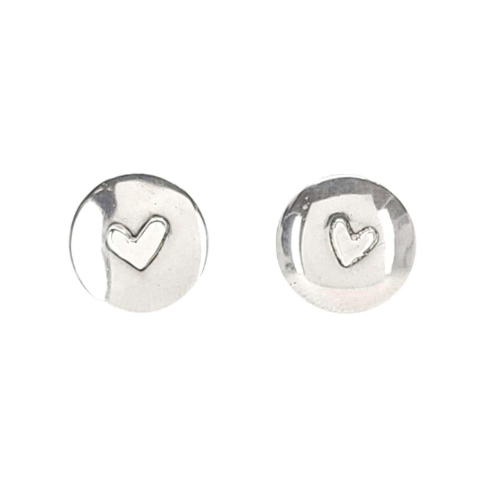Earrings - Heart Dome Studs (Sterling Silver) by imakecutestuff