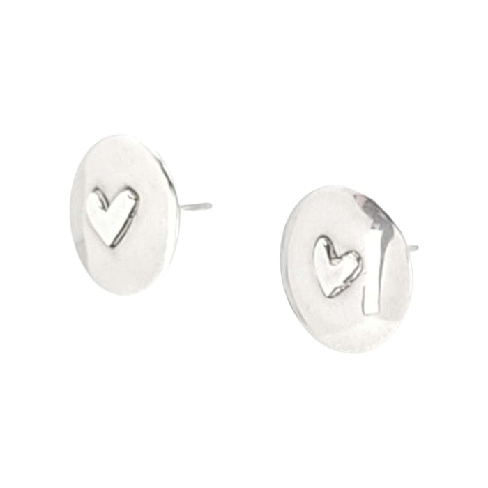 Earrings - Heart Dome Studs (Sterling Silver) by imakecutestuff