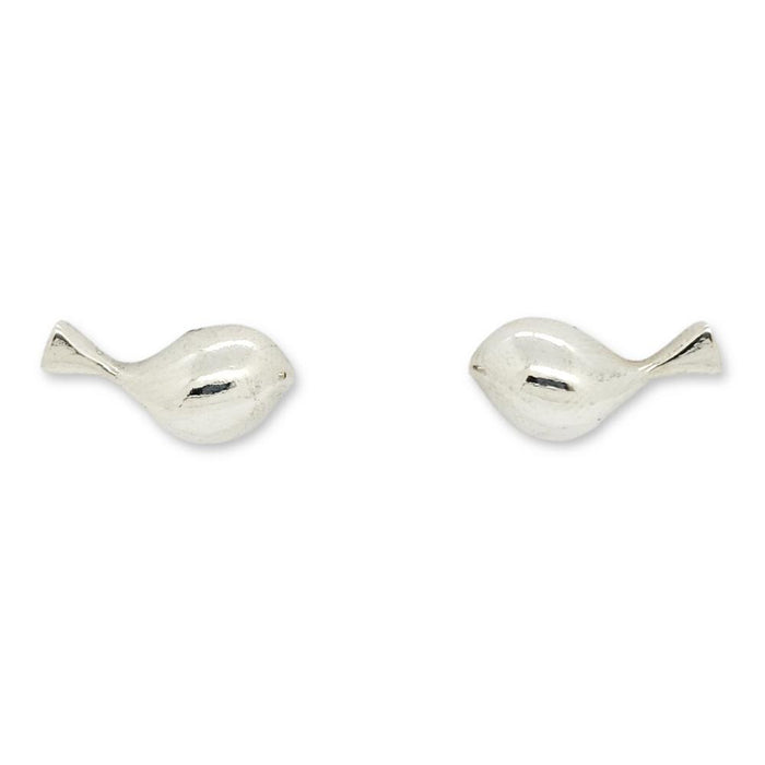Earrings - Lg Mr. Tweet Bird Polished Silver Posts by La Objeteria