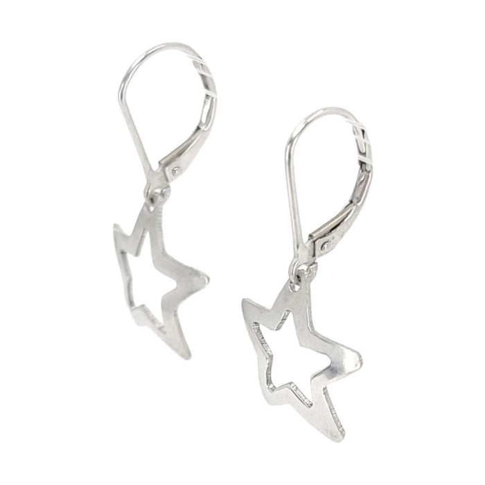 Earrings - Medium Cutout Star Drops (Sterling Silver) by imakecutestuff
