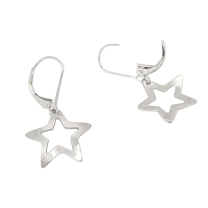 Earrings - Medium Cutout Star Drops (Sterling Silver) by imakecutestuff