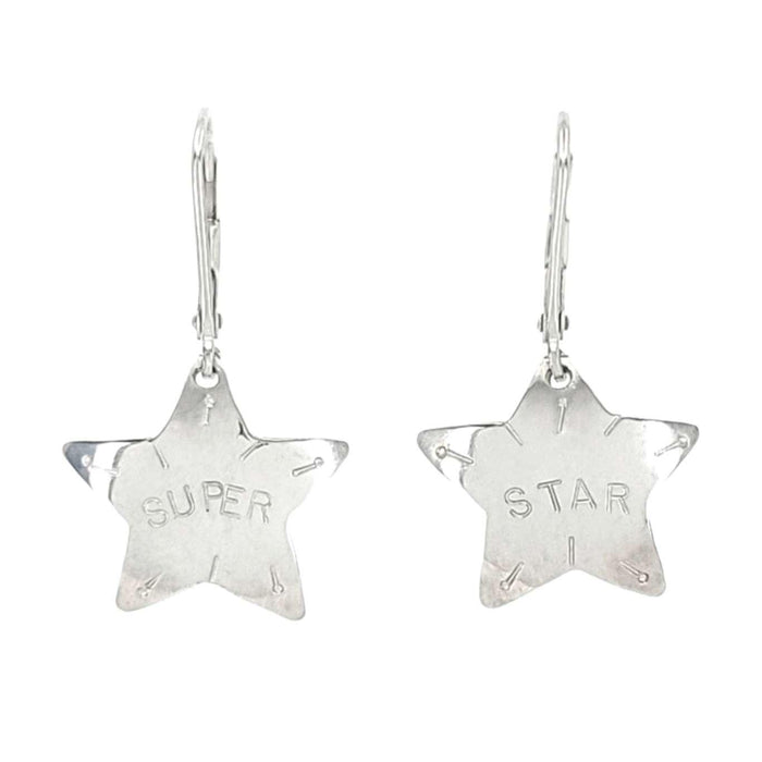 Earrings - Medium SUPER STAR Drops (Sterling Silver) by imakecutestuff