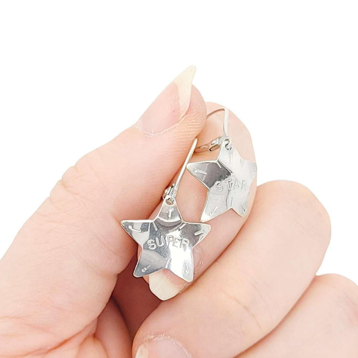 Earrings - Medium SUPER STAR Drops (Sterling Silver) by imakecutestuff