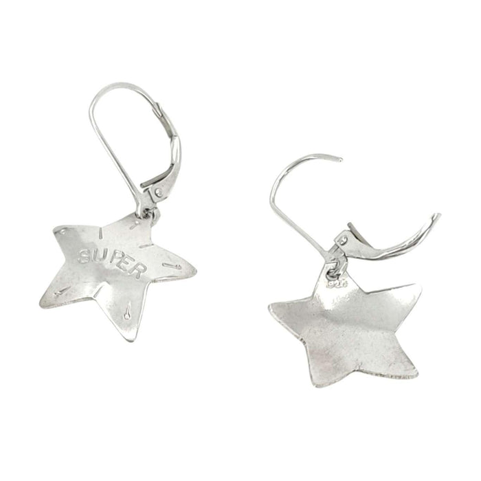 Earrings - Medium SUPER STAR Drops (Sterling Silver) by imakecutestuff