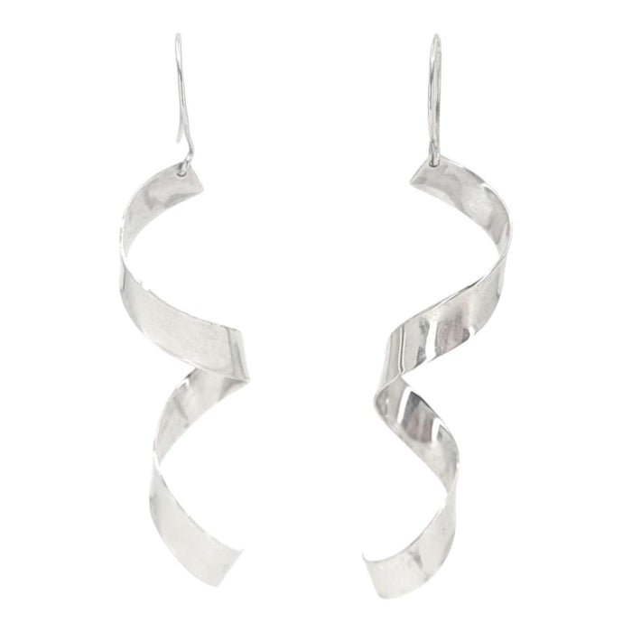 Earrings - Ribbon Spiral Dangles (Sterling Silver) by imakecutestuff