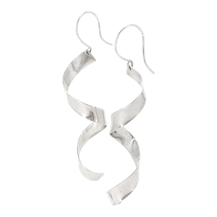 Earrings - Ribbon Spiral Dangles (Sterling Silver) by imakecutestuff