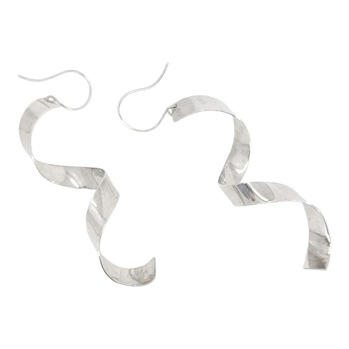 Earrings - Ribbon Spiral Dangles (Sterling Silver) by imakecutestuff