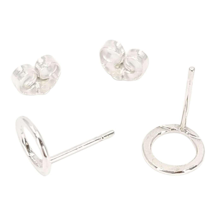 Earrings - Shine Tiny Open Circle Studs (Assorted Metals) by Foamy Wader