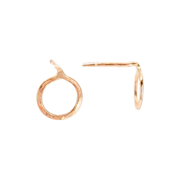 Earrings - Shine Tiny Open Circle Studs (Assorted Metals) by Foamy Wader