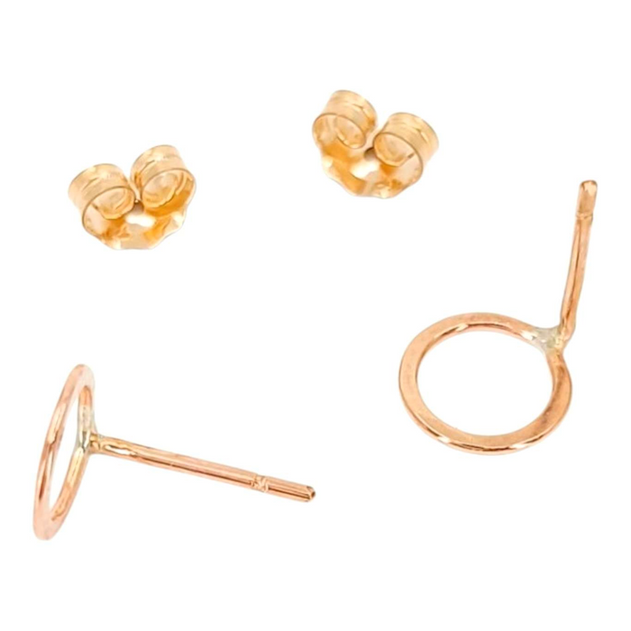 Earrings - Shine Tiny Open Circle Studs (Assorted Metals) by Foamy Wader