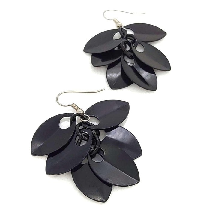 Earrings - Short Leafy Cascade (Black) by Rebeca Mojica