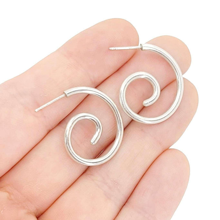 Earrings - Spiral Posts (Sterling Silver) by imakecutestuff