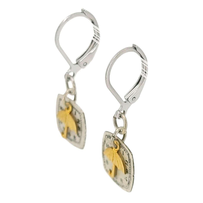 Earrings - Watch Dial Umbrella Stainless Steel by Christine Stoll | Altered Relics