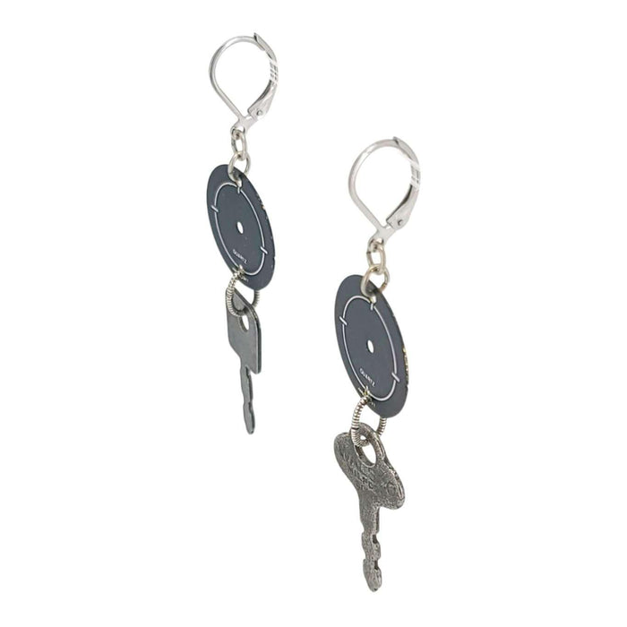 Earrings - Watch Dials - Keys by Christine Stoll | Altered Relics