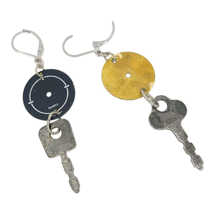 Earrings - Watch Dials - Keys by Christine Stoll | Altered Relics