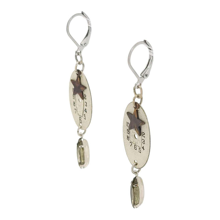 Earrings - Watch Dials - Once Upon a Time Stainless Steel by Christine Stoll | Altered Relics