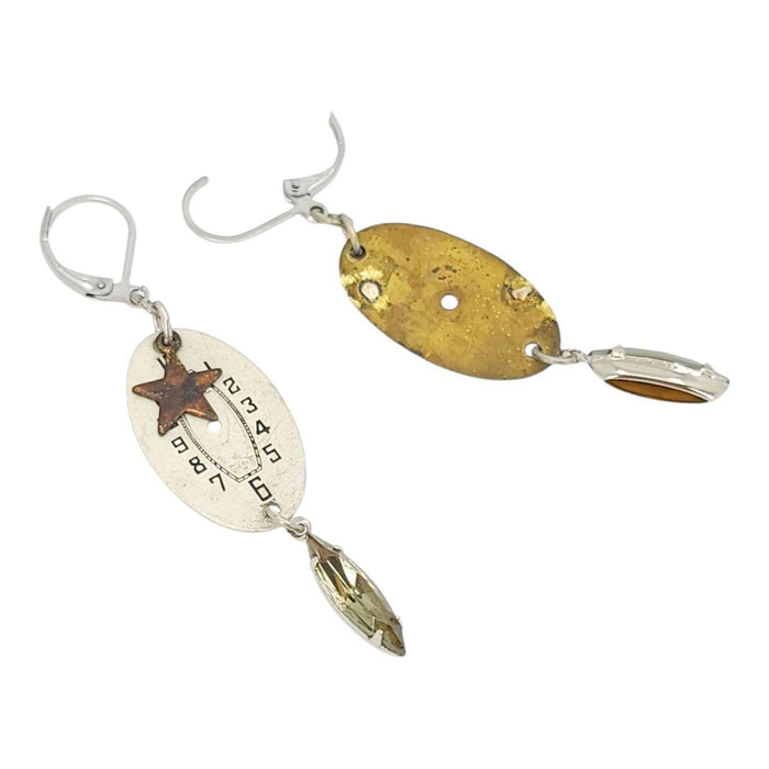 Earrings - Watch Dials - Once Upon a Time Stainless Steel by Christine Stoll | Altered Relics