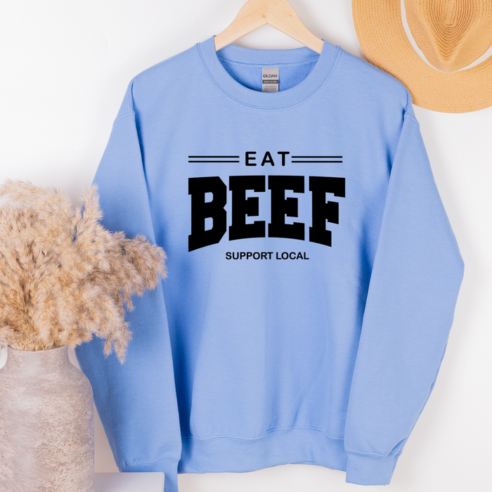 Eat Beef Support Local Black Ink– Crewneck
