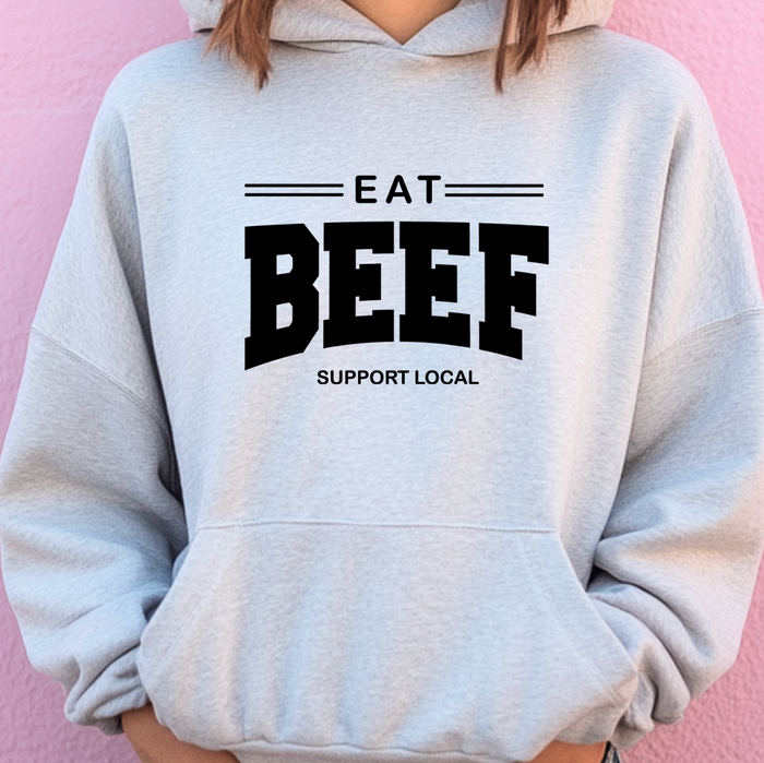 Eat Beef Support Local Black Ink– Hoodie