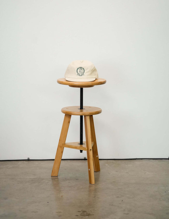 Éclectique crest embroidered dad hat photographed on a clean white background