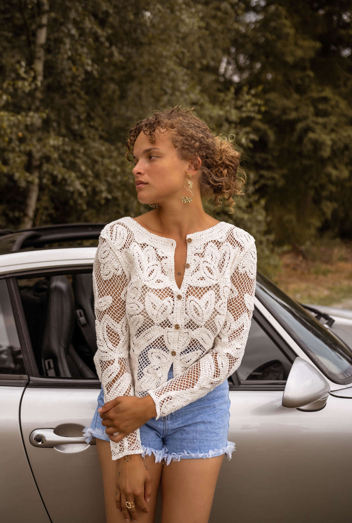 Ecru Crochet Helmo Top