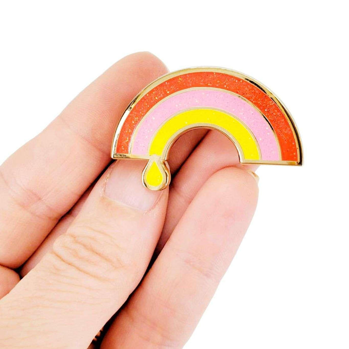 Enamel Pin - Rainbow Drop with Glitter by Amber Leaders Designs