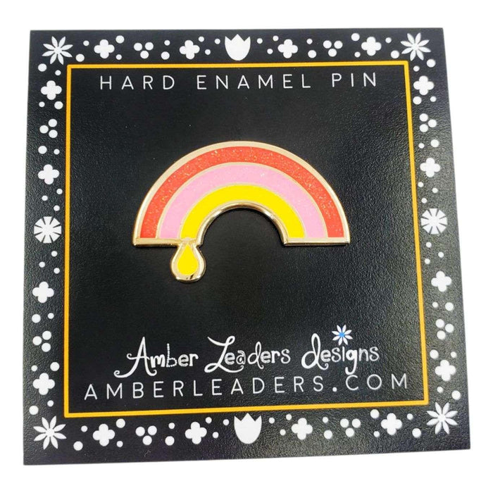 Enamel Pin - Rainbow Drop with Glitter by Amber Leaders Designs